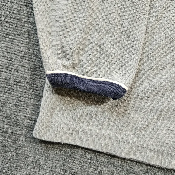 Vintage Old Navy Ringer V-Neck Thermal XL Long Sleeve Retro 90s Y2K Gray Navy​ - Picture 4 of 7